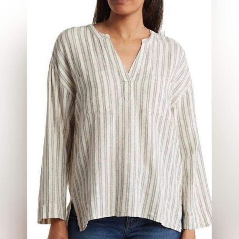 Madewell Linen Blend Lakeline Popover Shirt, Size XS